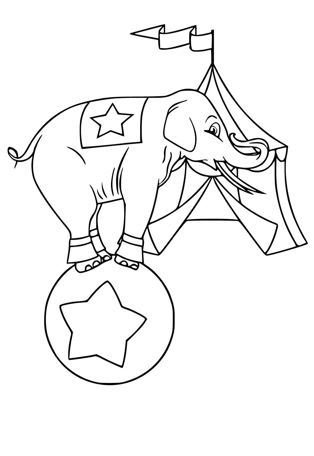 printable circus elephant