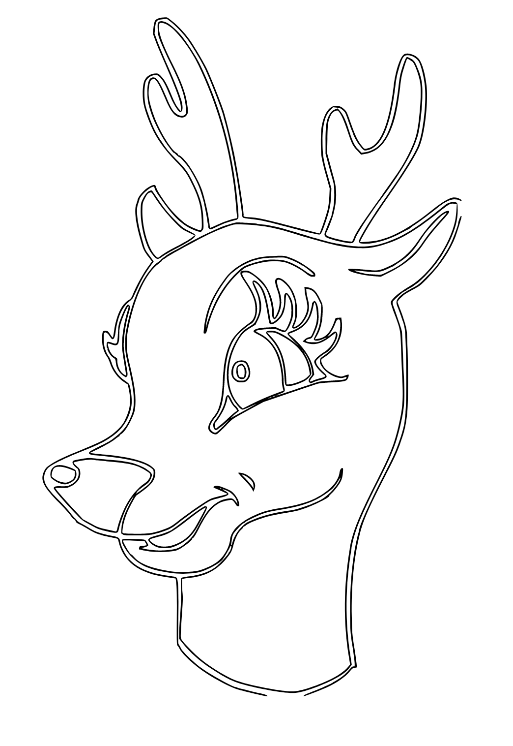 Раскраска Голова оленя – Развивающие иллюстрации
