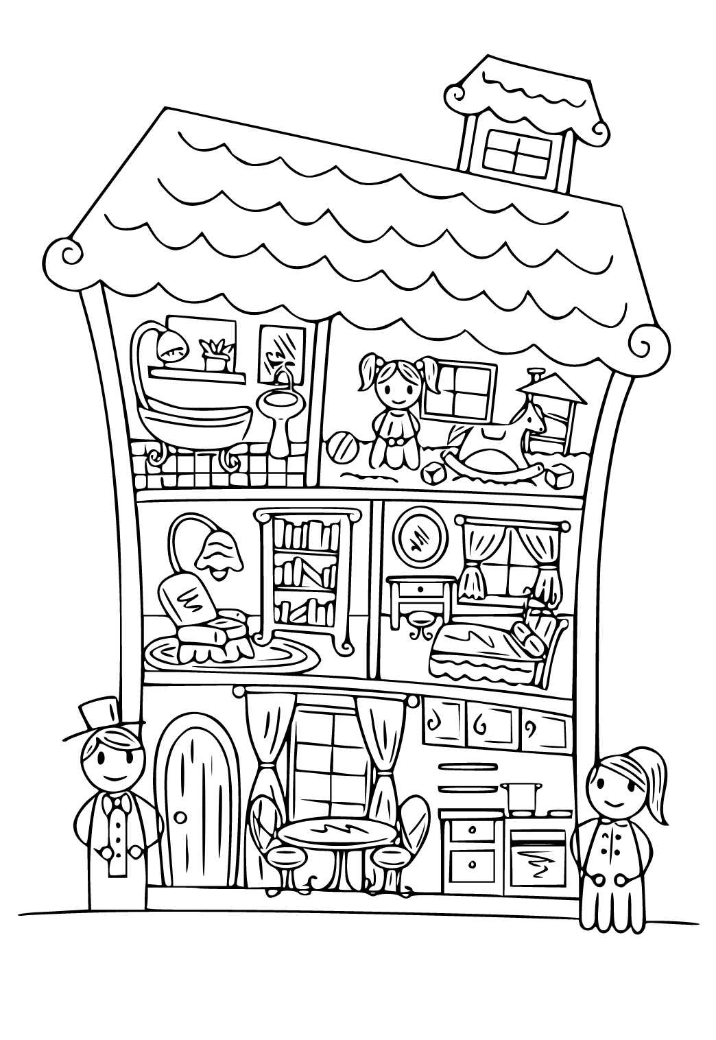Desenho e Imagem A Casa de Bonecas da Gabby Sereia para Colorir e