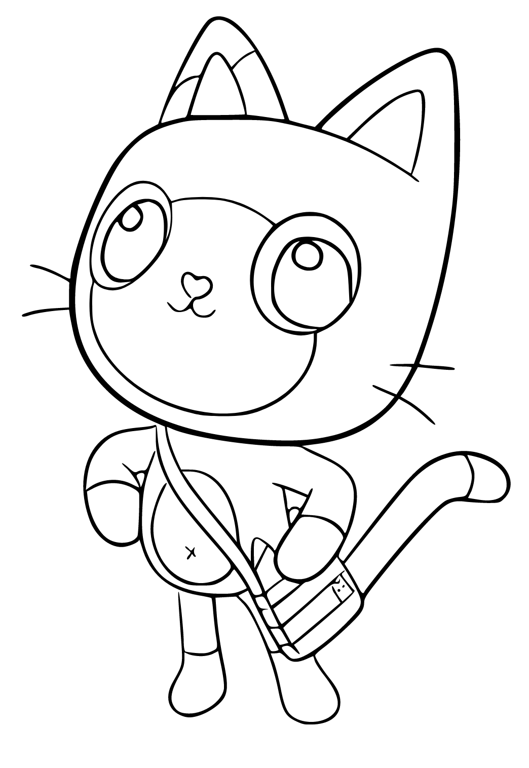 Free Printable Gabby's Dollhouse Cat Coloring Page for Adults and