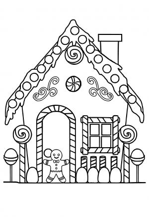 ginger bread house coloring pages
