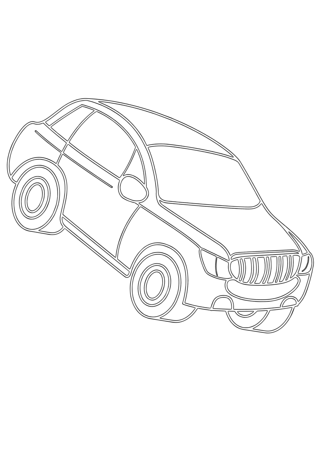 Desenho de Emoji de carro de corrida para colorir