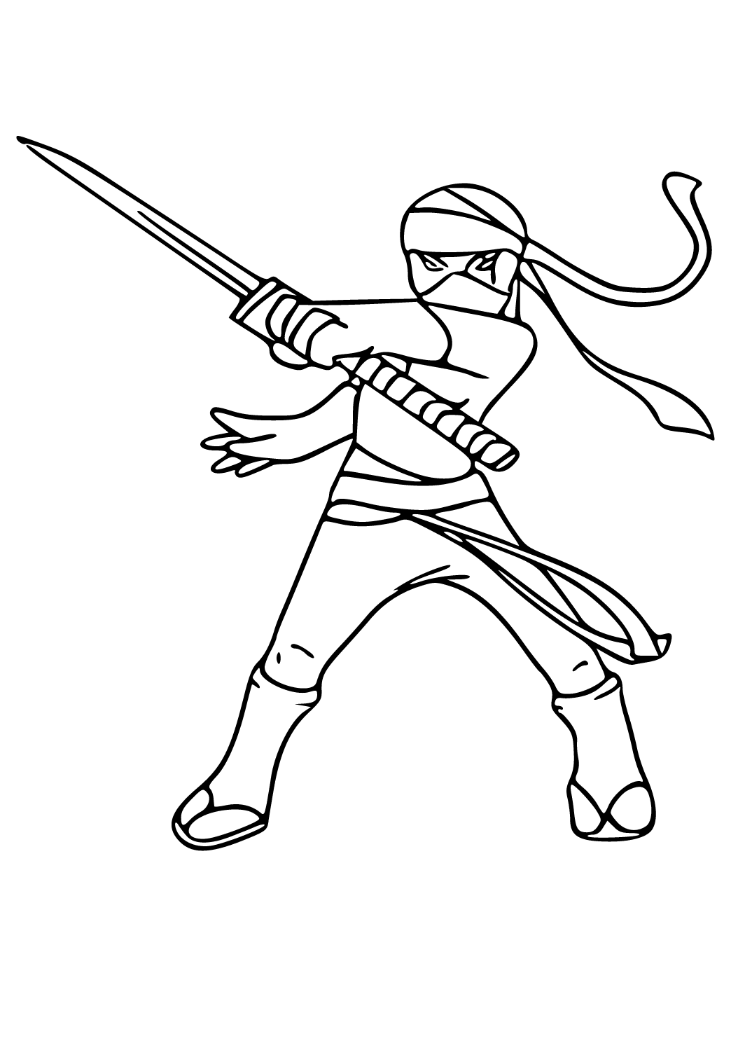 Desenho e Imagem Ninja Espada para Colorir e Imprimir Grátis para Adultos e  Crianças 
