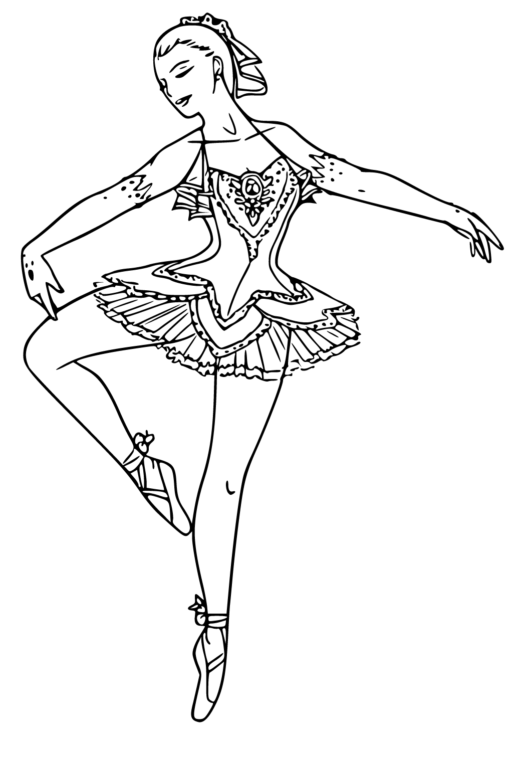 Free Printable Ballerina Dress Coloring Page for Adults and Kids ...