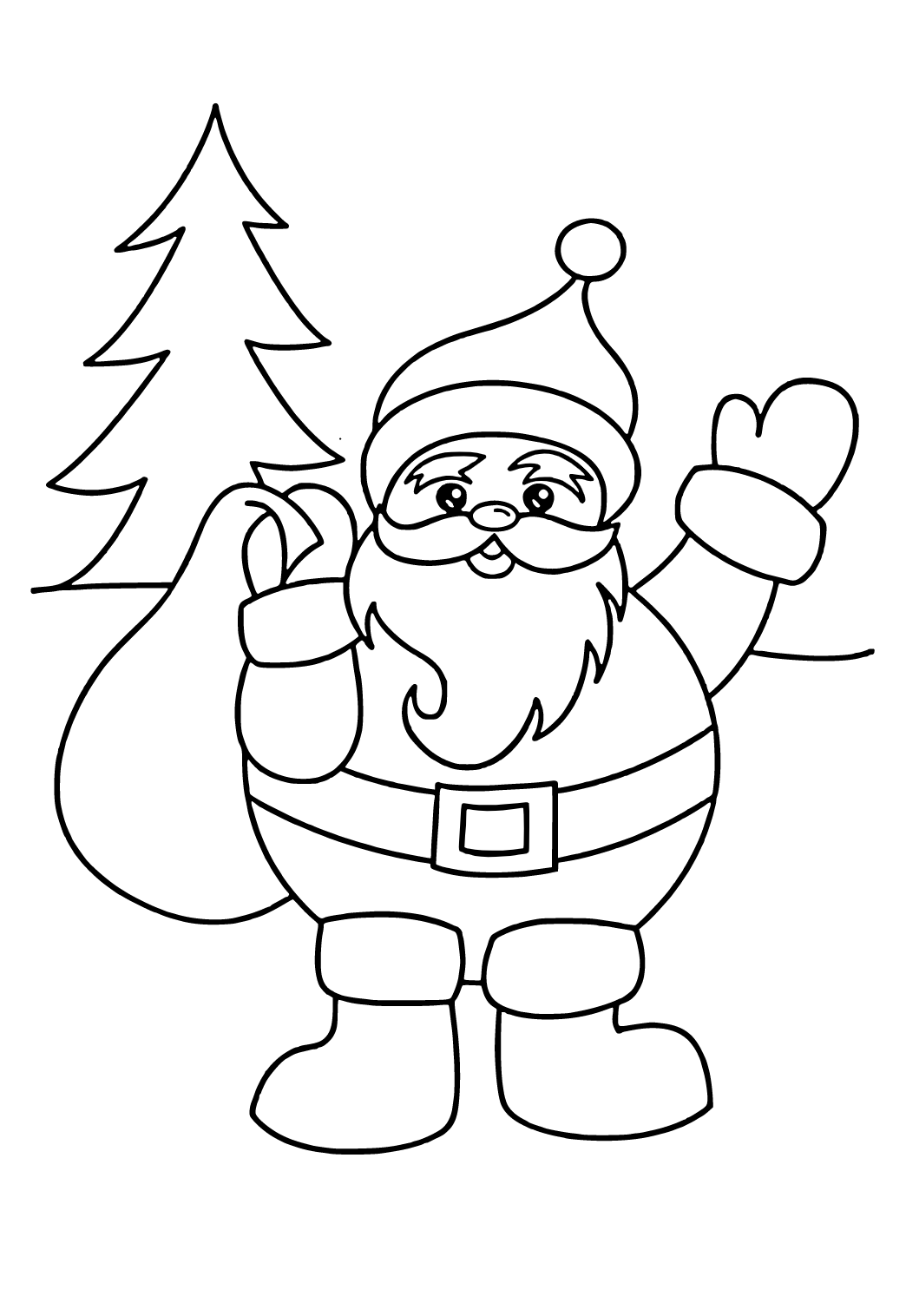 Free Printable Santa Claus Easy Coloring Page for Adults and Kids ...