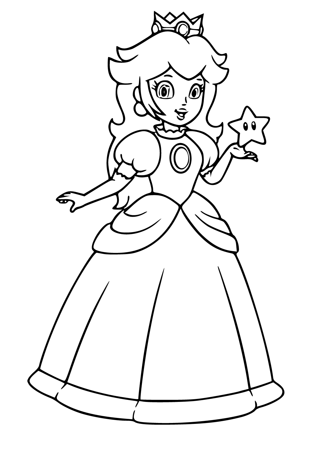 Desenhos para colorir da Princesa Peach para impressão e grátis