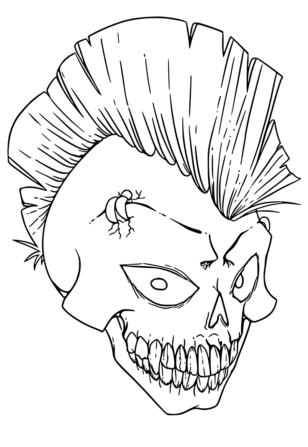 skeleton head coloring pages
