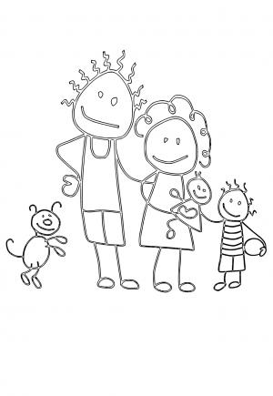 Рисунок моя семья для детей детского сада и в школу.