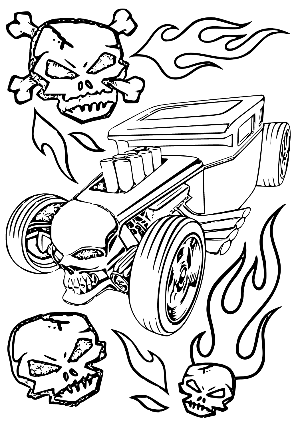 Desenhos de Carros da Hot Wheels para Colorir e Imprimir 