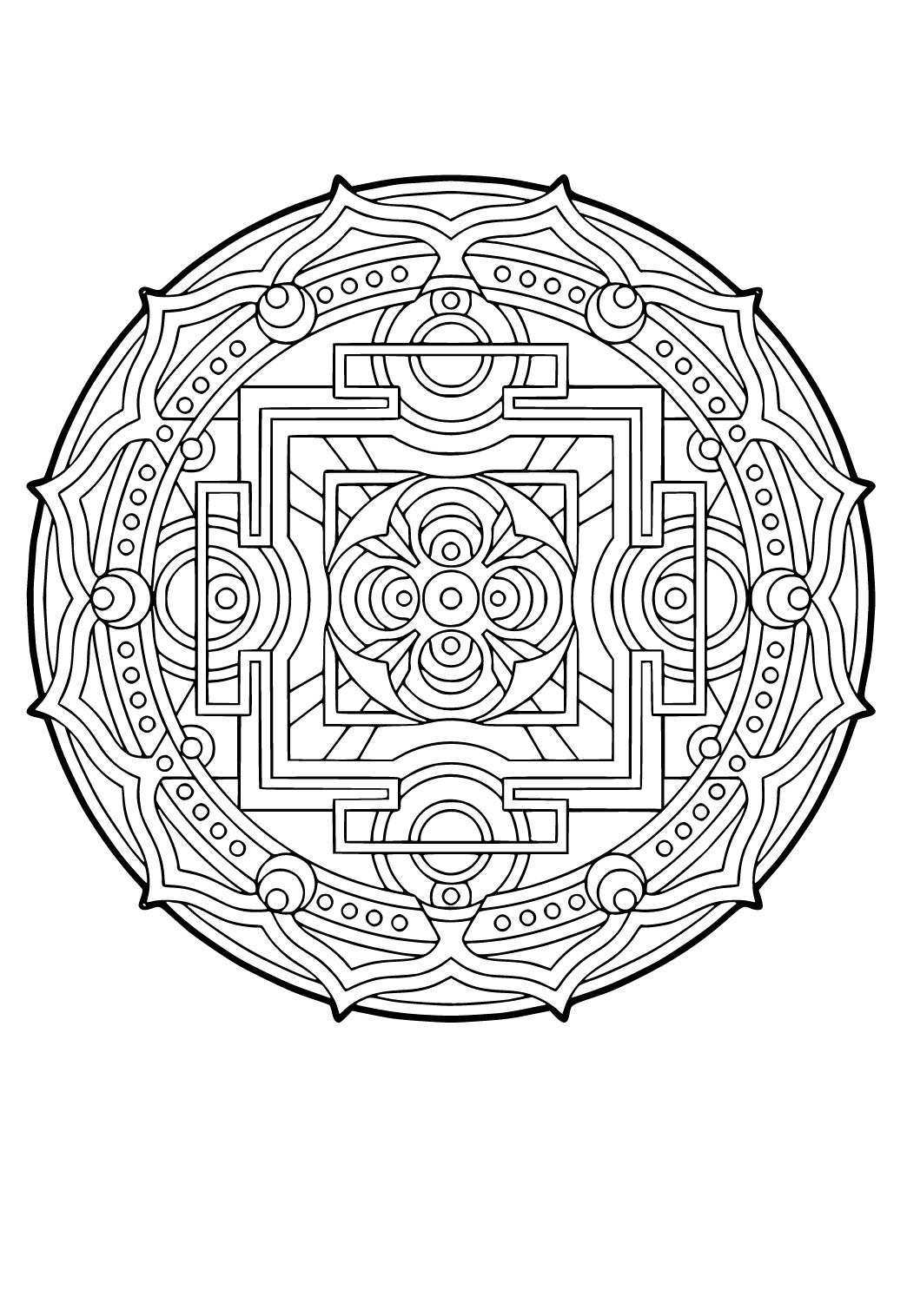 Desenho de Mandala Círculo para colorir  Desenhos para colorir e imprimir  gratis