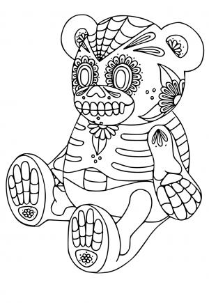 Desenho para colorir O Dia dos Mortos : Gato 13