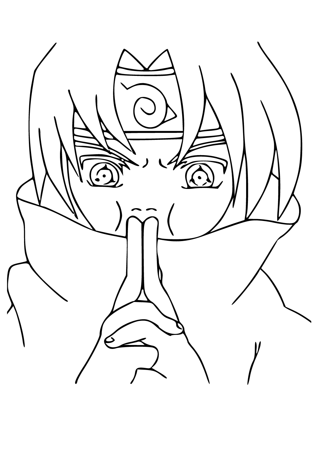 Sasuke Uchiha, a ninja from Naruto coloring page printable game