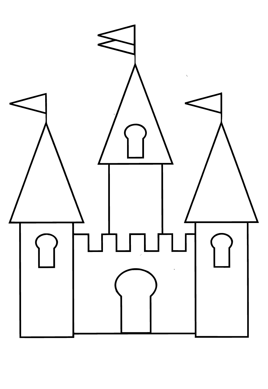 Desenho de linda princesa com castelo para colorir para imprimir