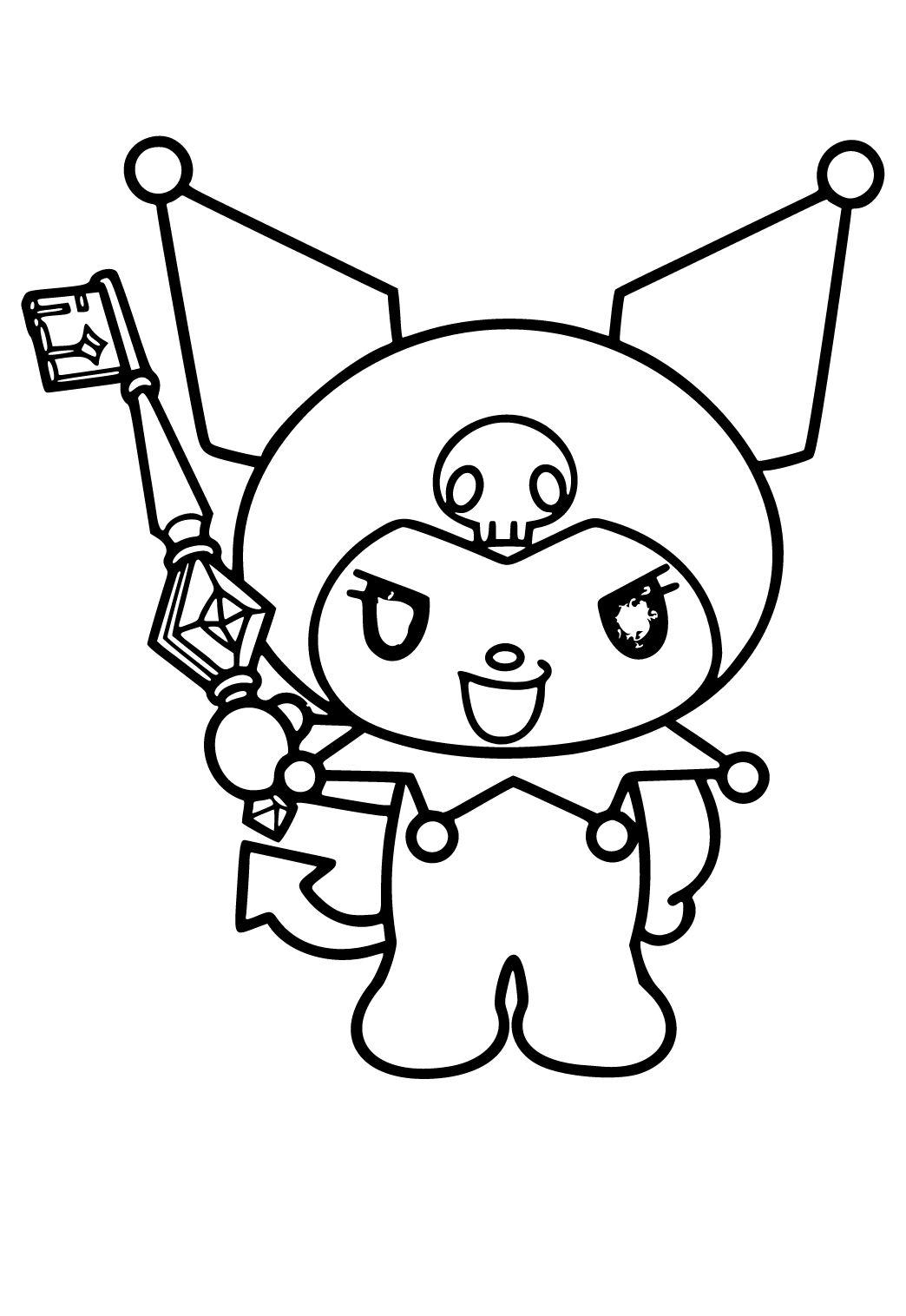 Free Printable My Melody Key Coloring Page for Adults and Kids - Lystok.com