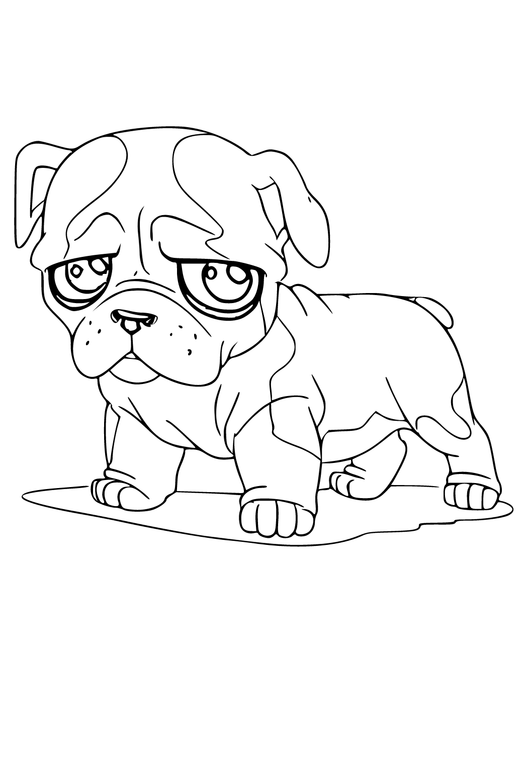Desenho de cachorro kawaii para colorir