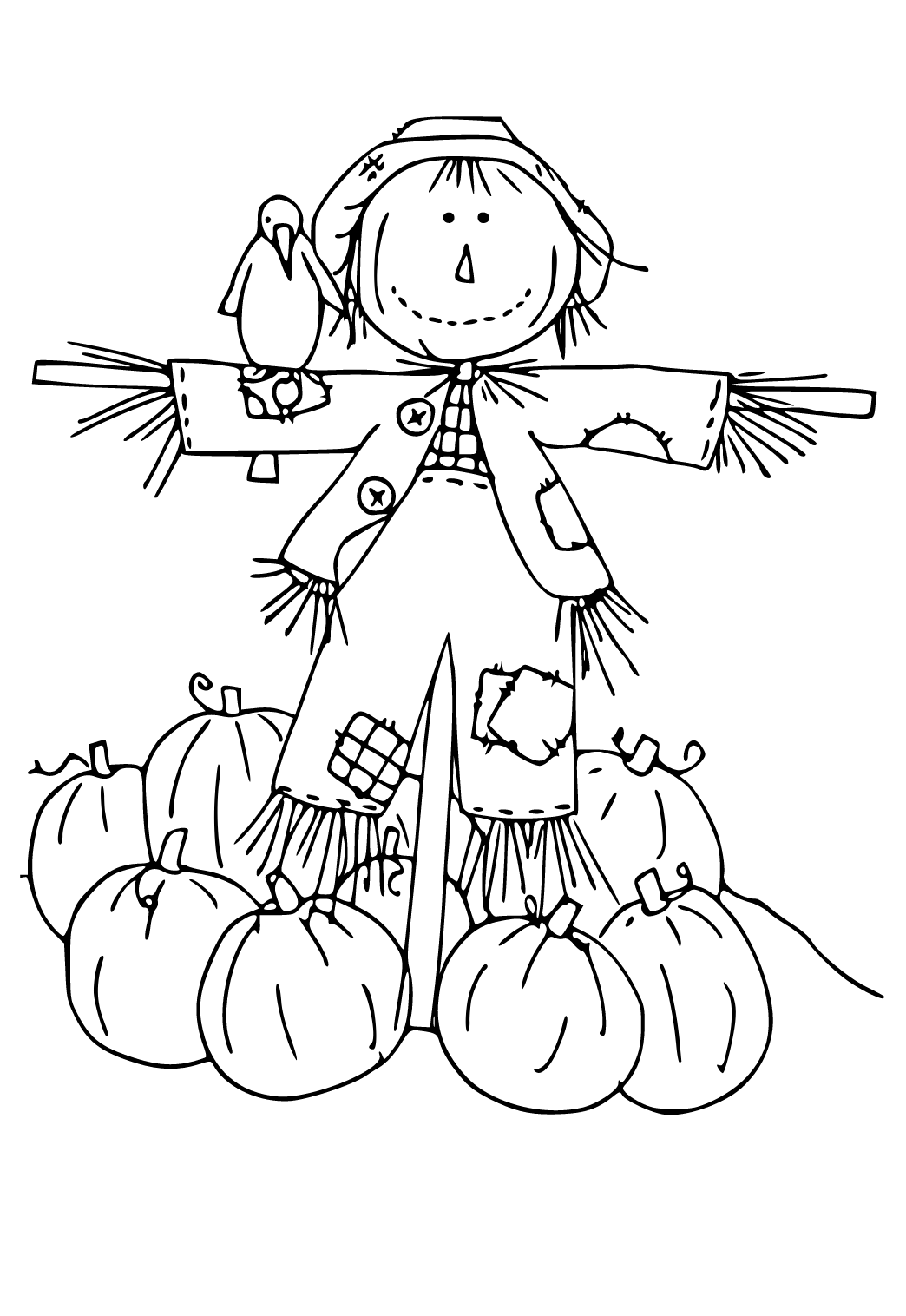 scarecrow head coloring pages