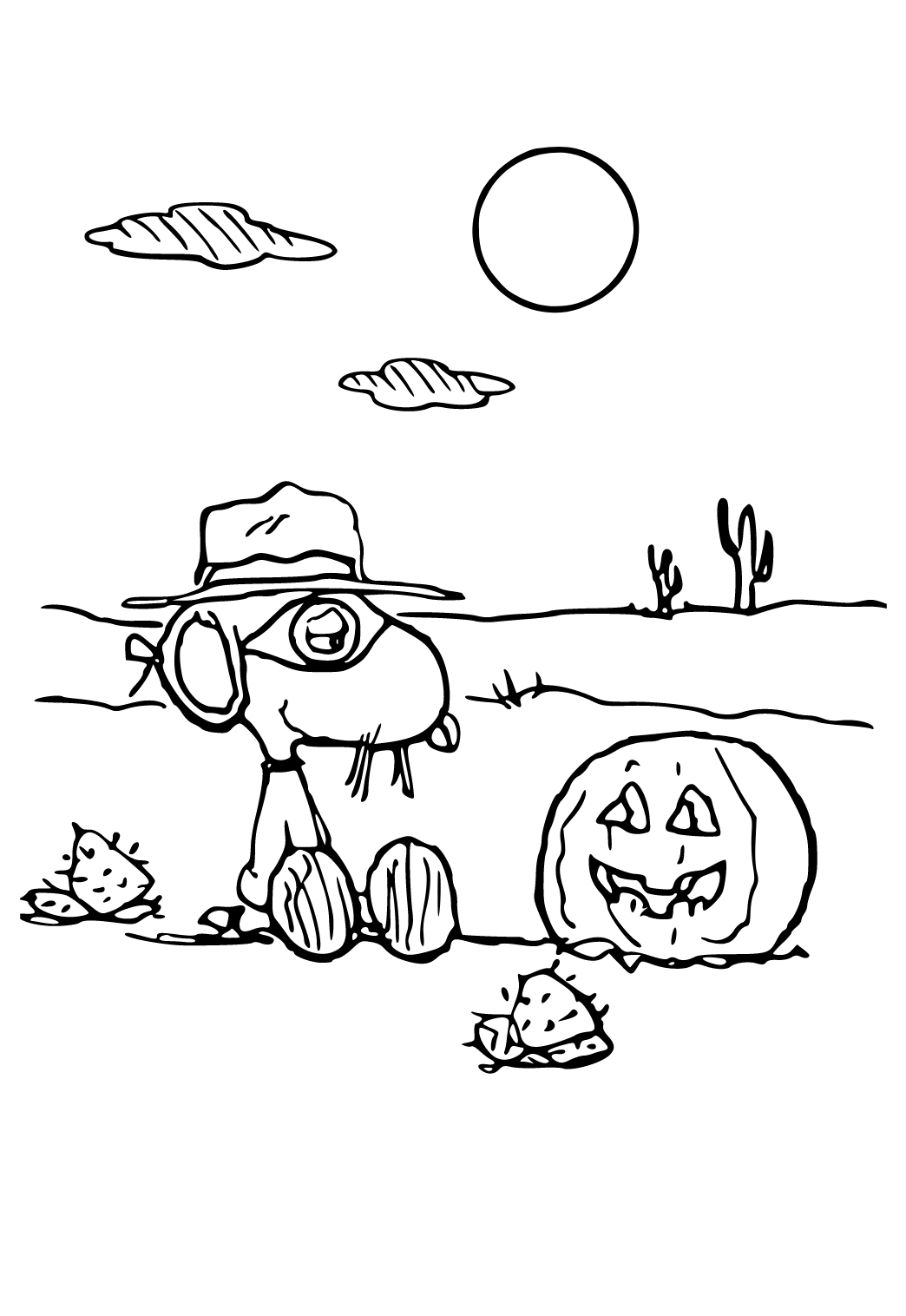 snoopy halloween coloring pages