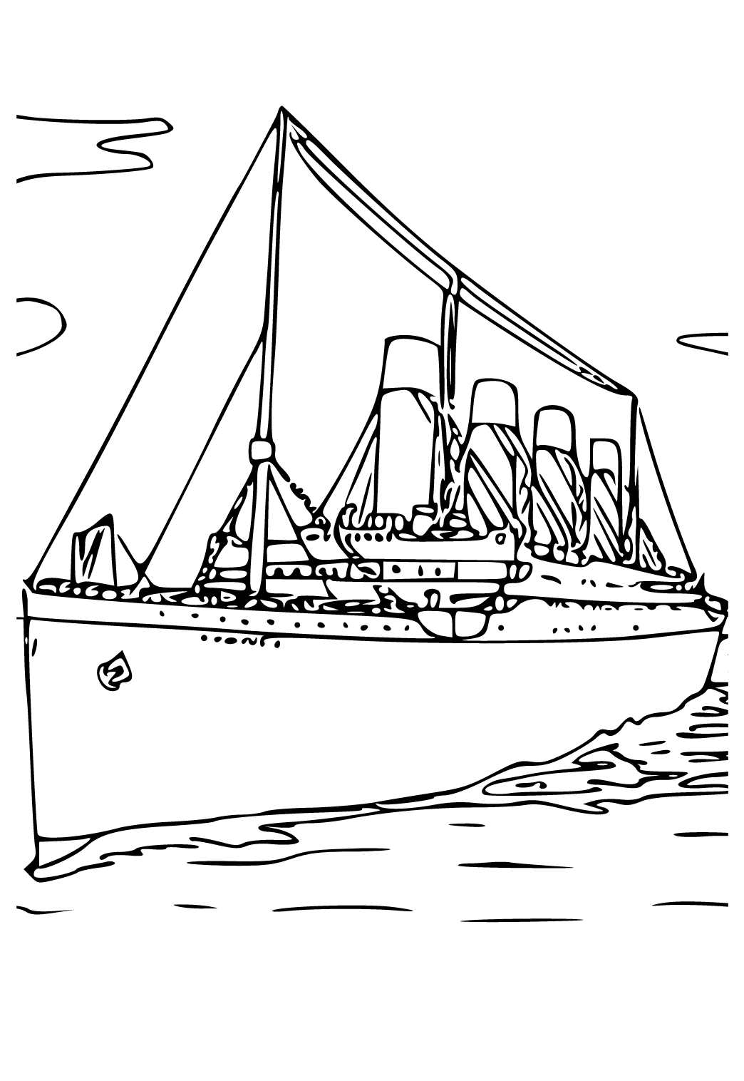 Desen Titanic Mare de Colorat Imprimabilă Gratuită Pentru Adulți și ...