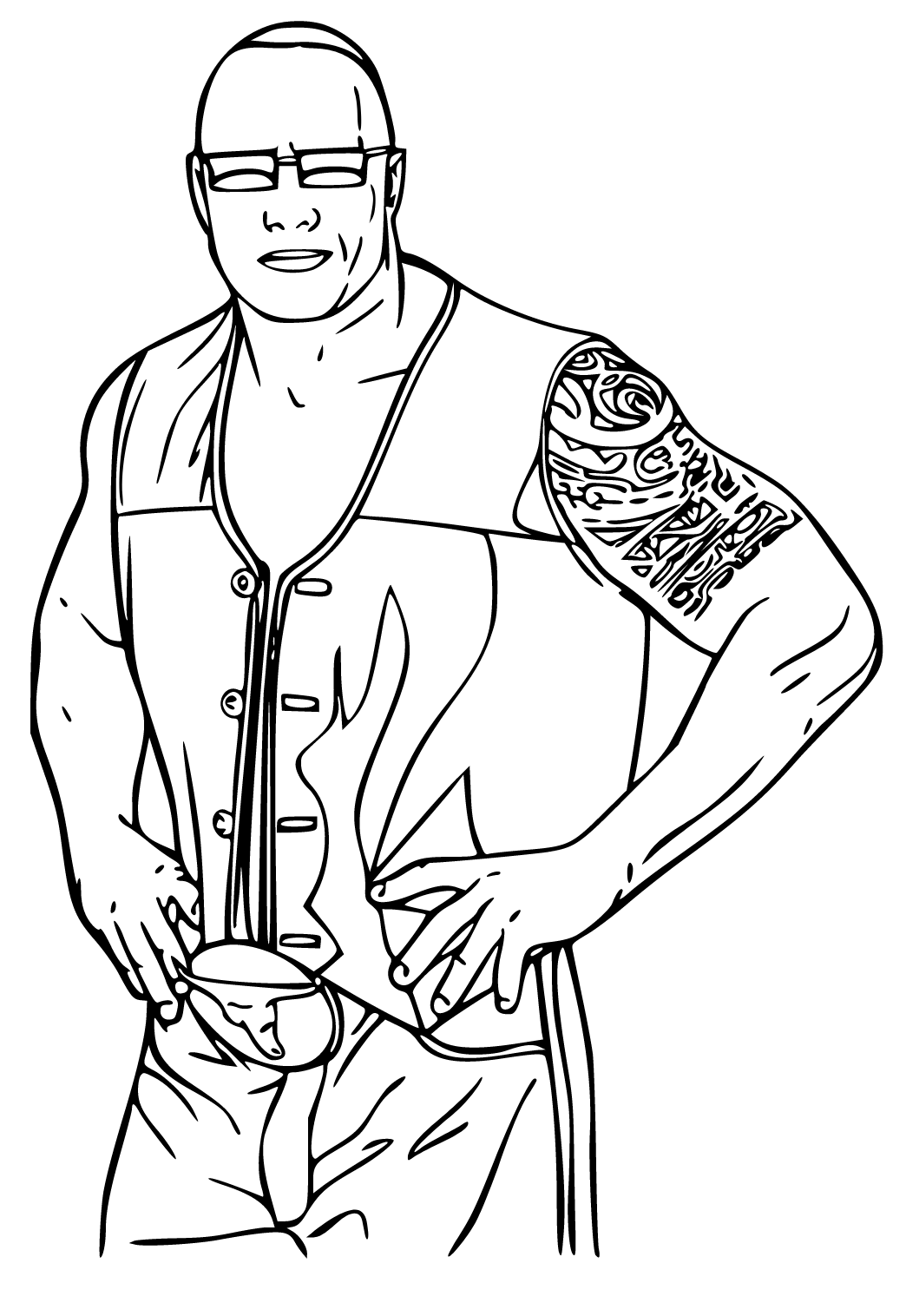 the rock coloring pages wwe