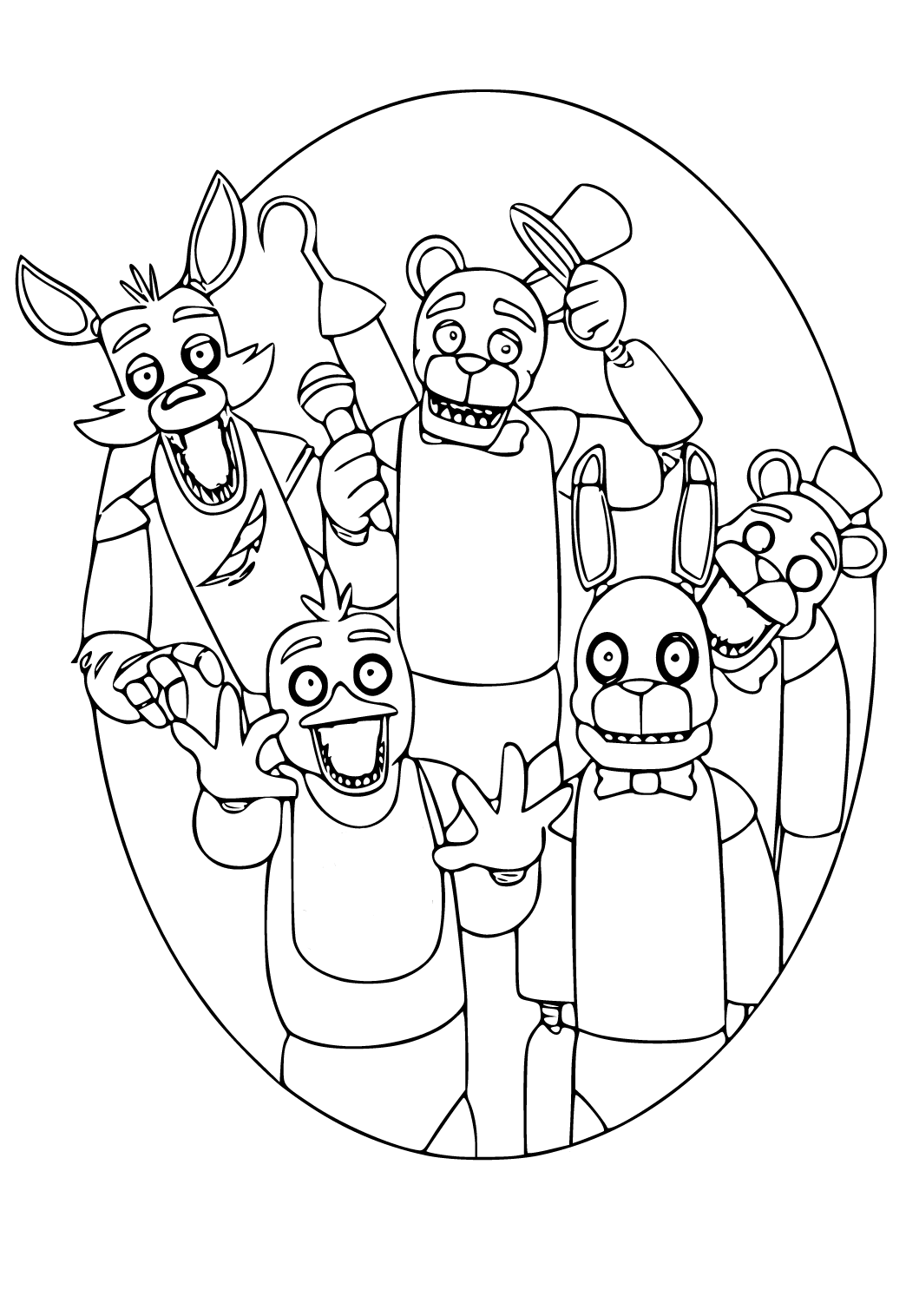 FNaF Freddy Portrait coloring page from Five Nights at Freddy's