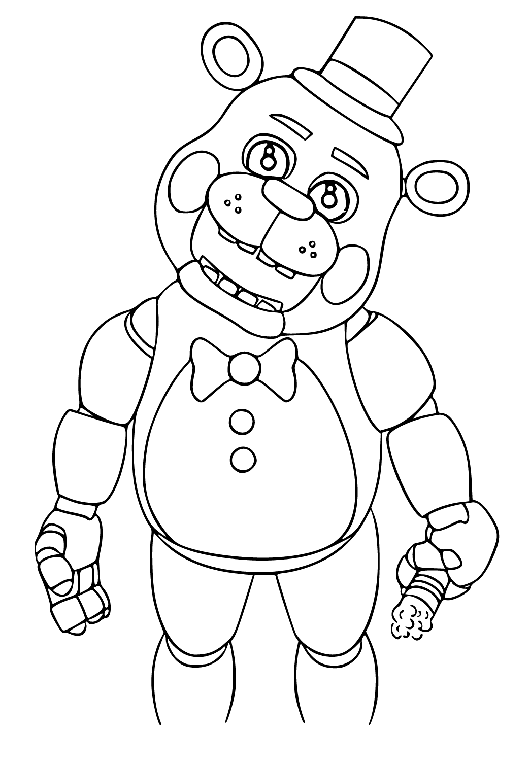 Freddy Fazbear Coloring Page  Fnaf coloring pages, Bear coloring