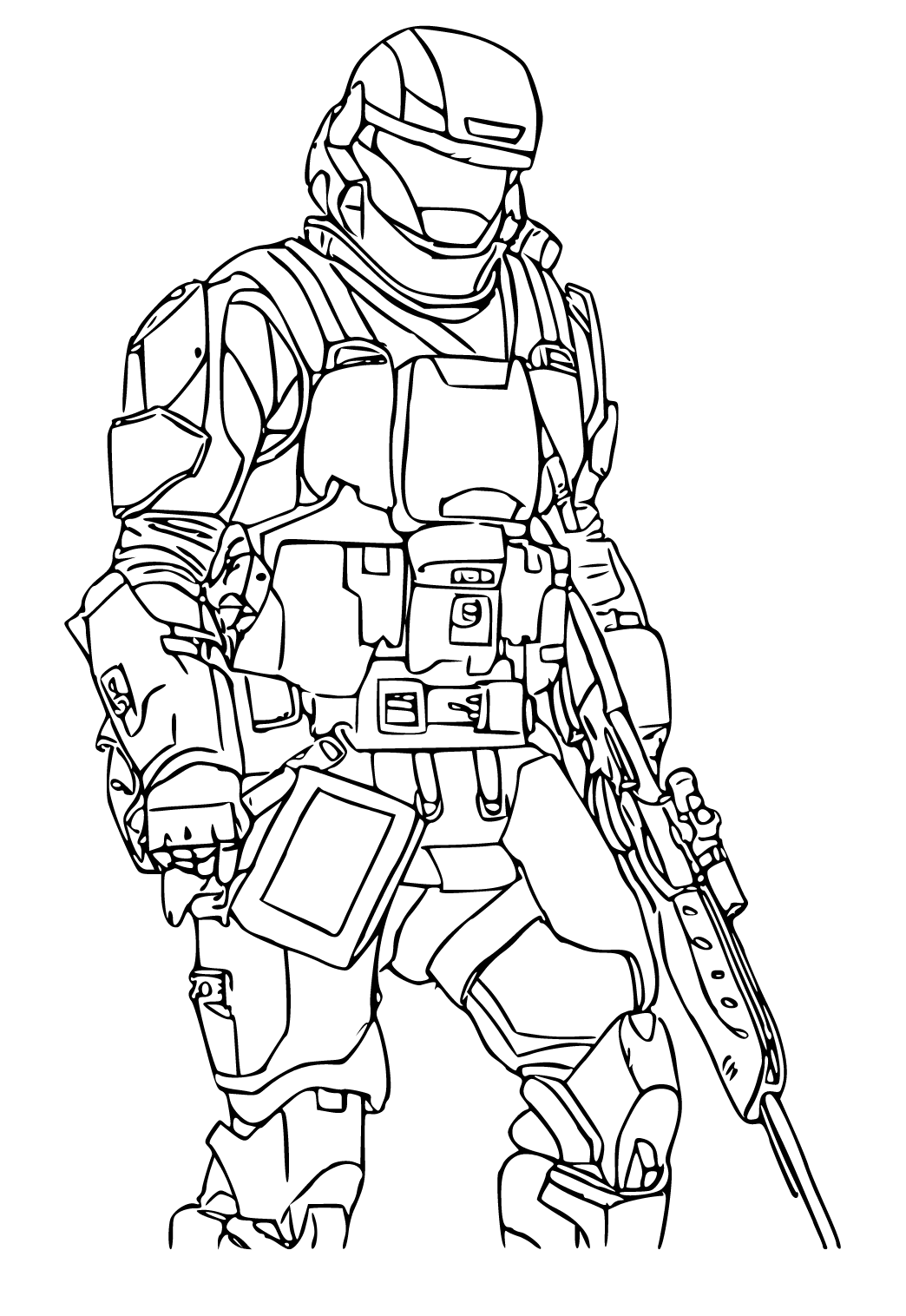Free Printable Halo Weapon Coloring Page for Adults and Kids - Lystok.com