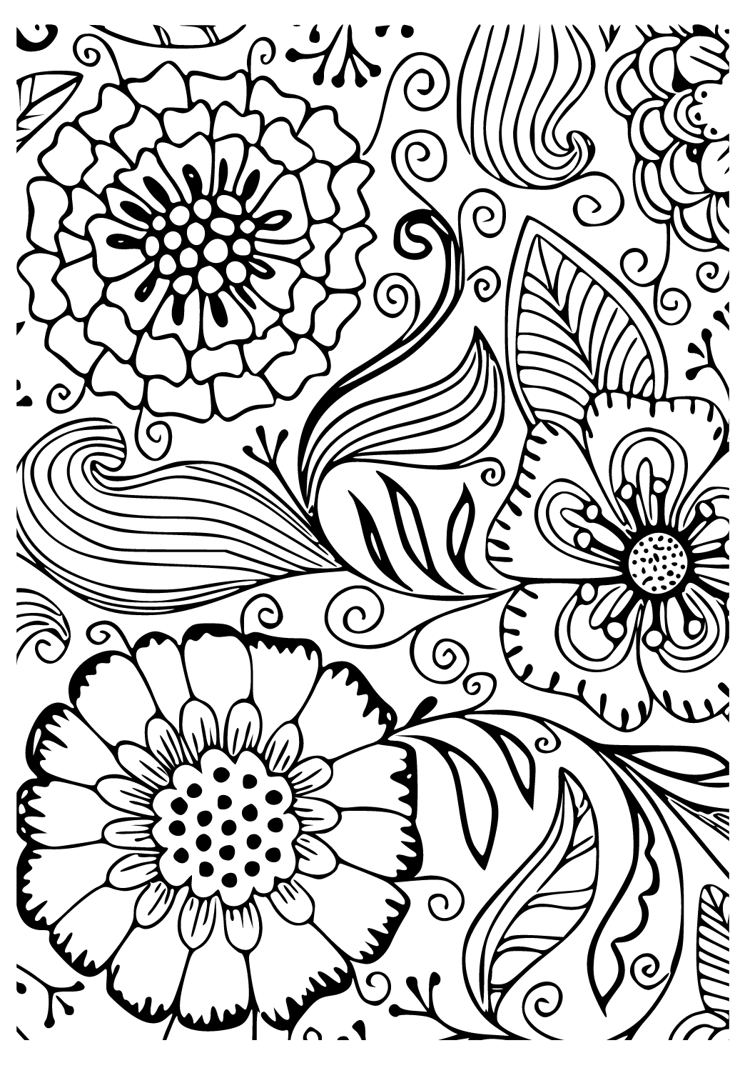 coloring pages abstract flowers