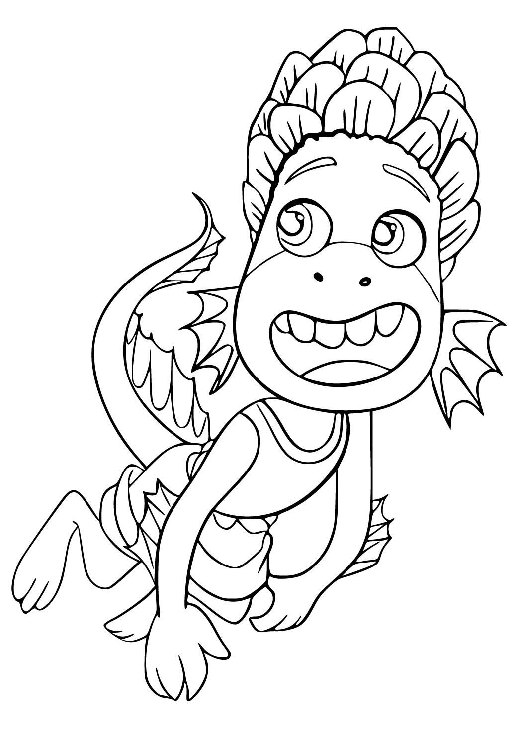 desenho de Desenhos para colorir para crianças, dinossauro em um 