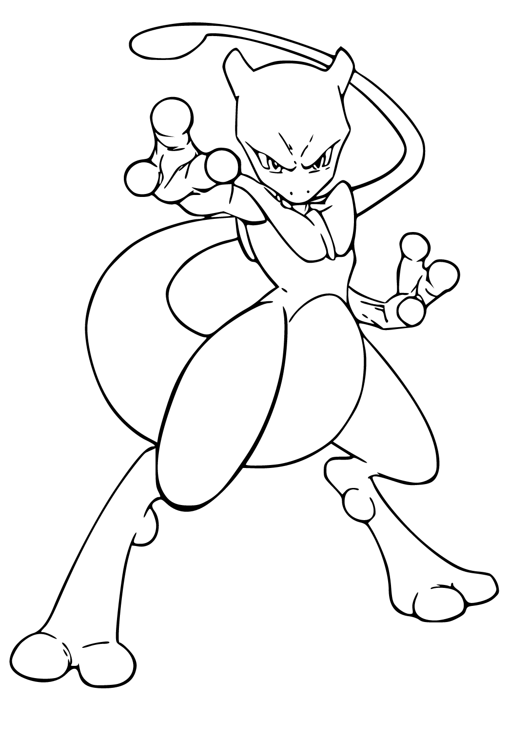 Drawing Of Mewtwo Coloring Page - Download & Print Online Coloring