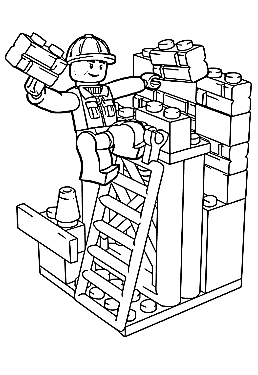 lego fire truck coloring page