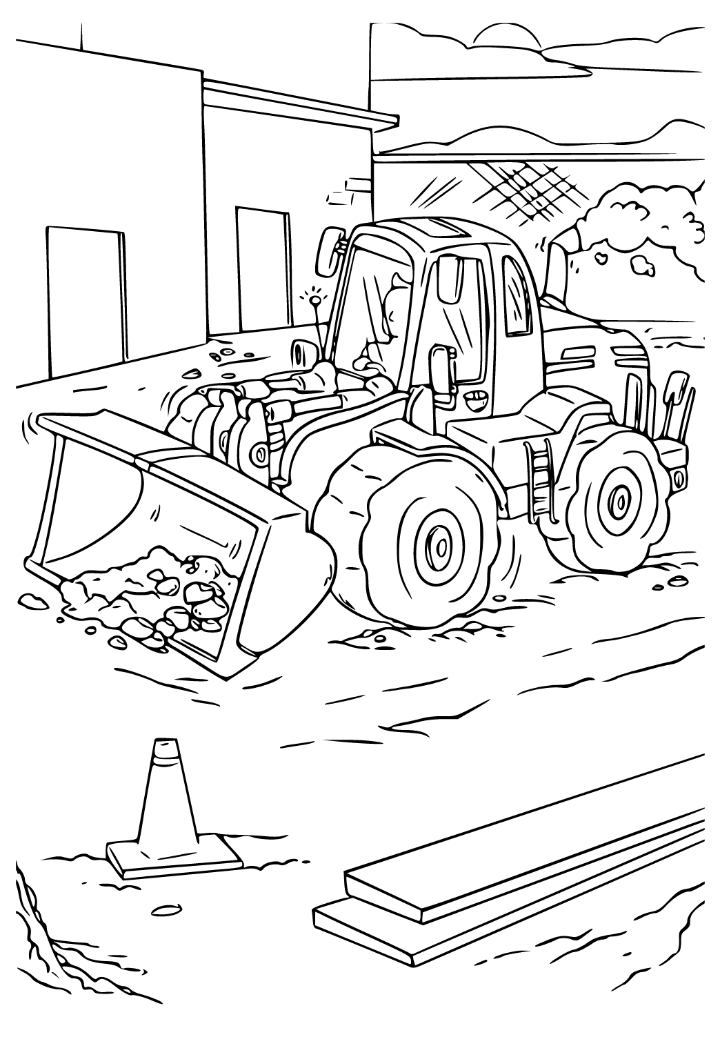 Bulldozer Monster Truck coloring page