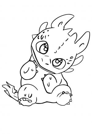 baby toothless coloring pages