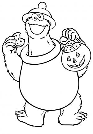 cookie monster halloween coloring pages