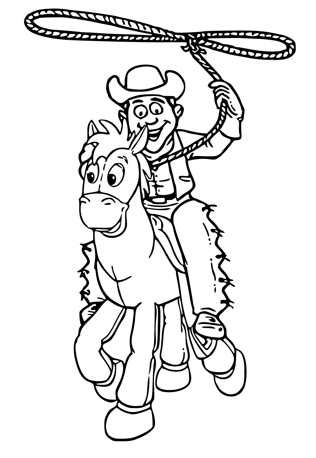 cowboy lasso coloring page