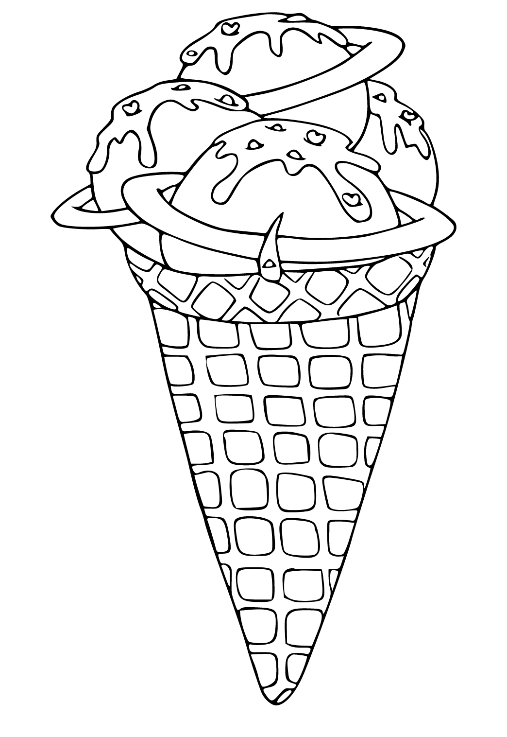 Desenhos para colorir Kawaii de sorvete - Desenhos para colorir grátis para  imprimir