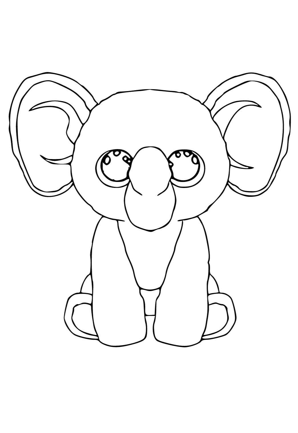 Desenho e Imagem Beanie Boo Elefante para Colorir e Imprimir
