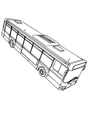 Раскраски Раскраска Автобус и машина , Раскраски .
