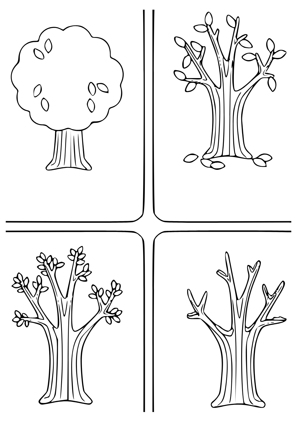 seasons clipart for kids black and white