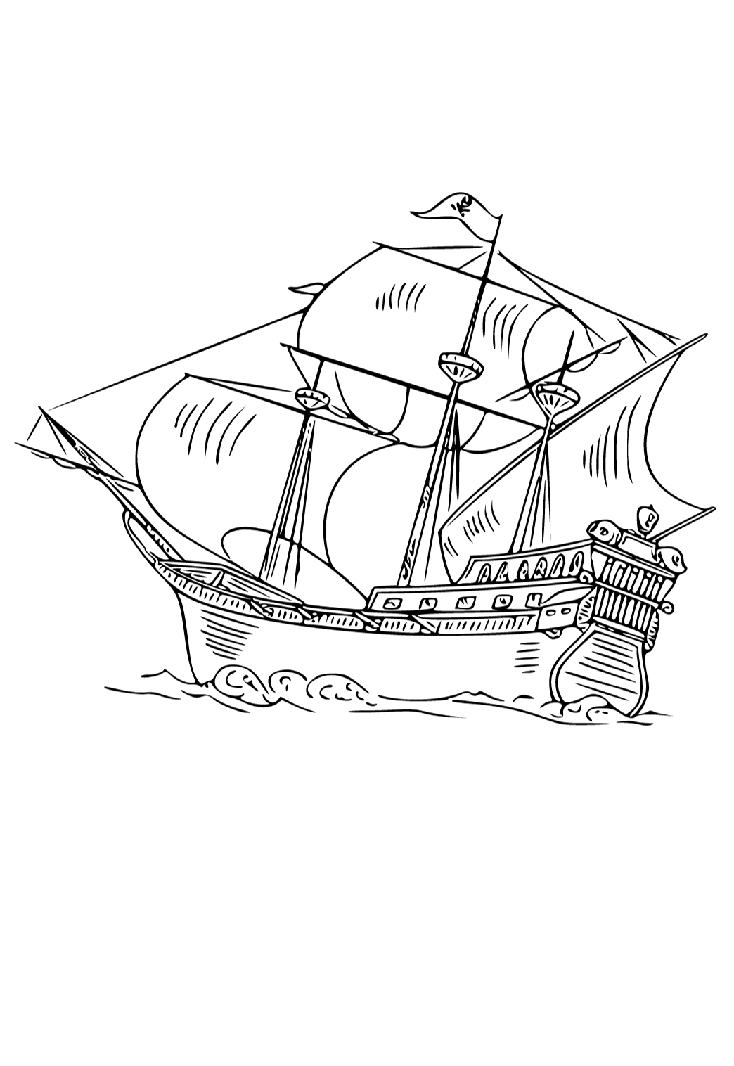 Раскраска настенная А2, *мм Hatber Пиратский корабль Рп2_