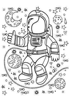 astronaut monkey coloring sheet