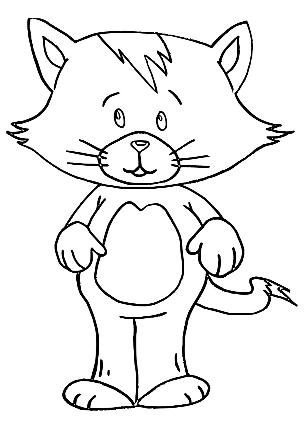 ฟรีพิมพ์ได้ การ์ตูนแมว ความคาดหวัง ระบายสี สำหรับผู้ใหญ่และเด็ก - Lystok.Com