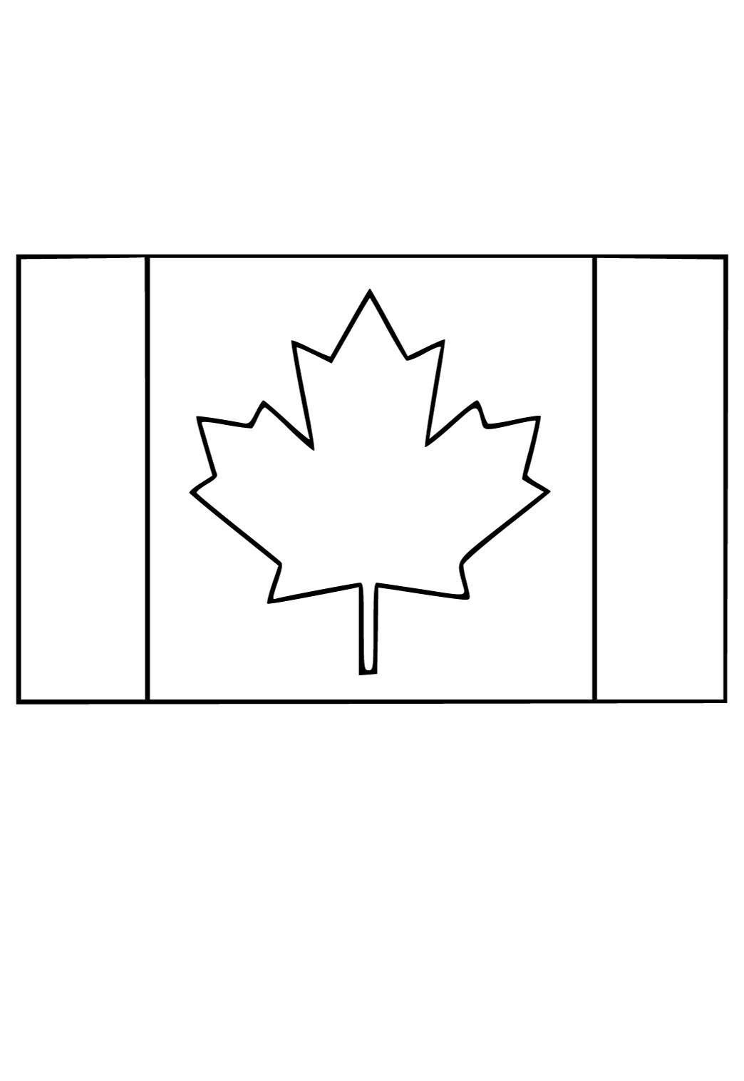 Флаг Канады Раскраски распечатать бесплатно.