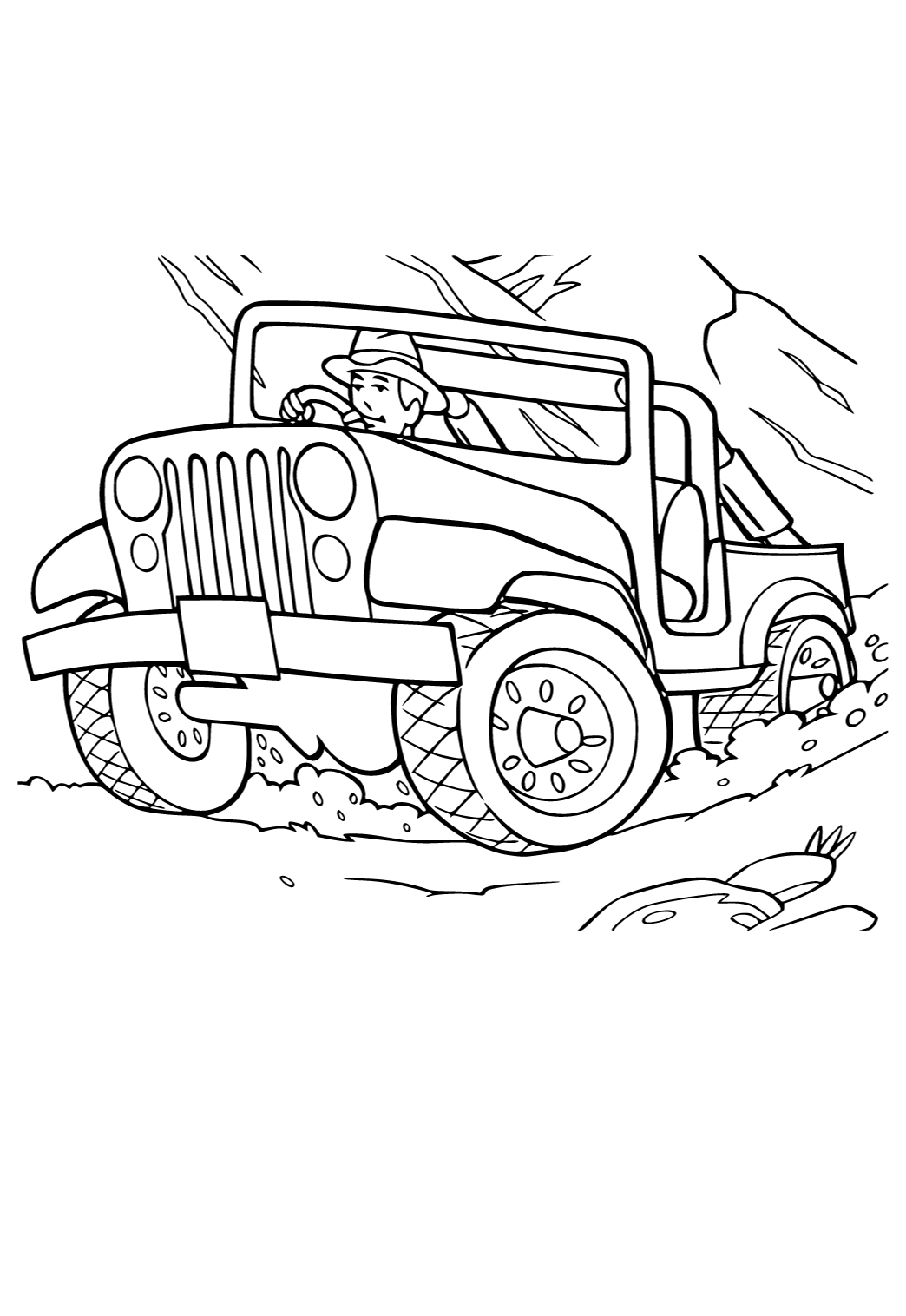 Jurassic Park Jeep Coloring Pages