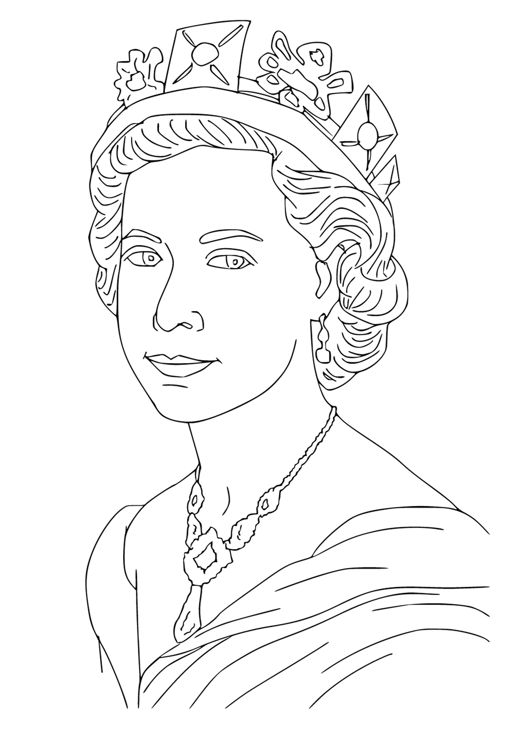 Free Printable Queen Real Coloring Page for Adults and Kids - Lystok.com
