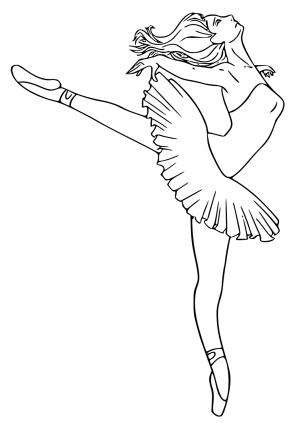 Desenhos de Kawaii Menina Dançando para Colorir e Imprimir 
