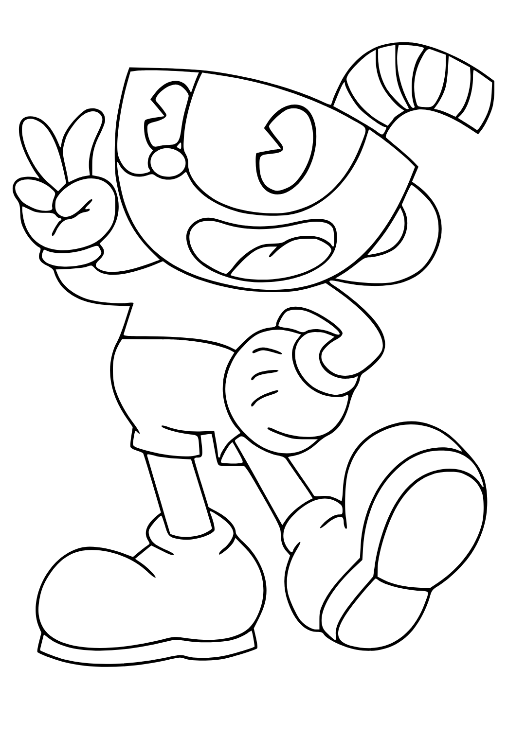 Free Printable Cuphead Victory Coloring Page for Adults and Kids ...