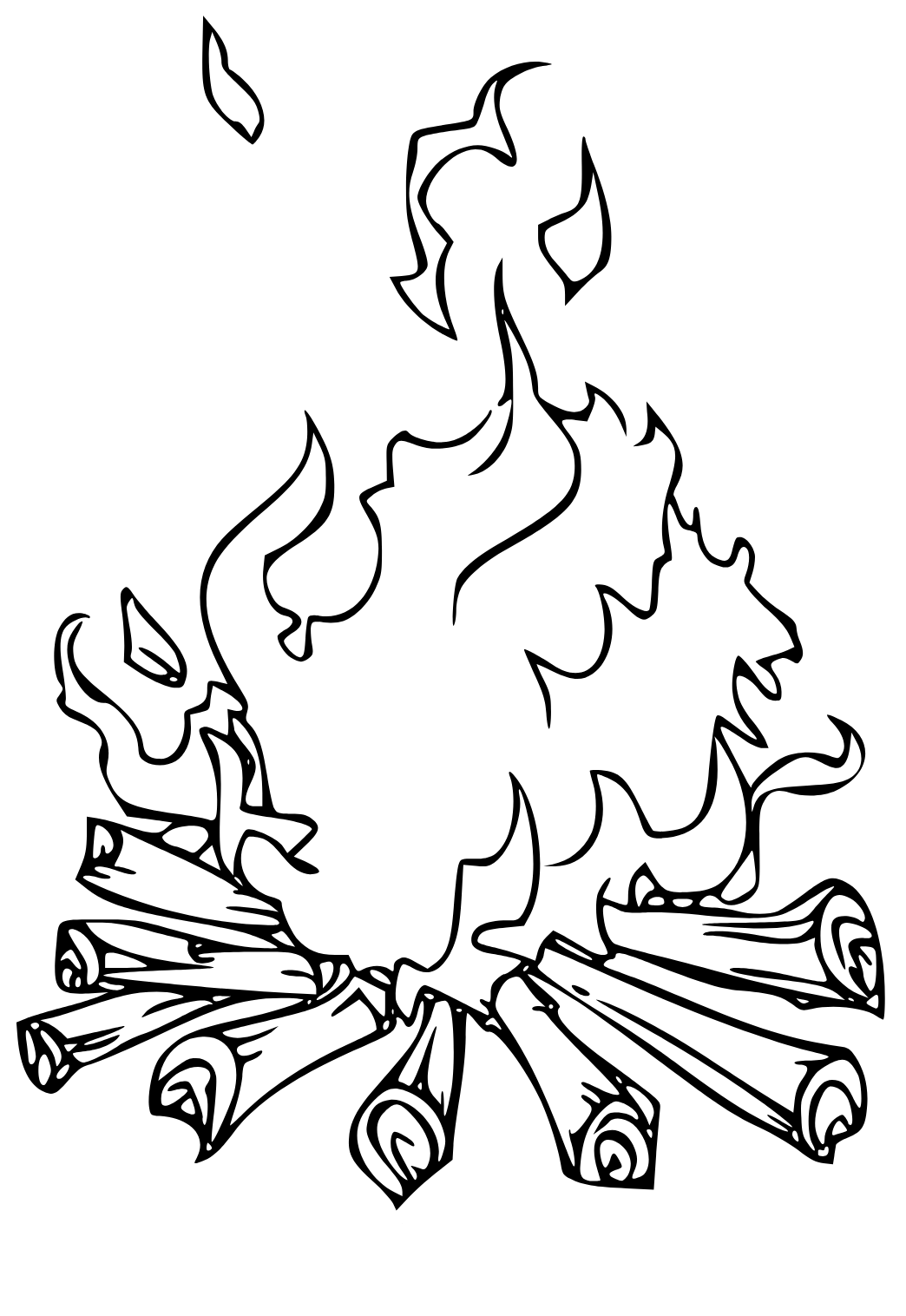 Desenho de Emoji de fogo para colorir