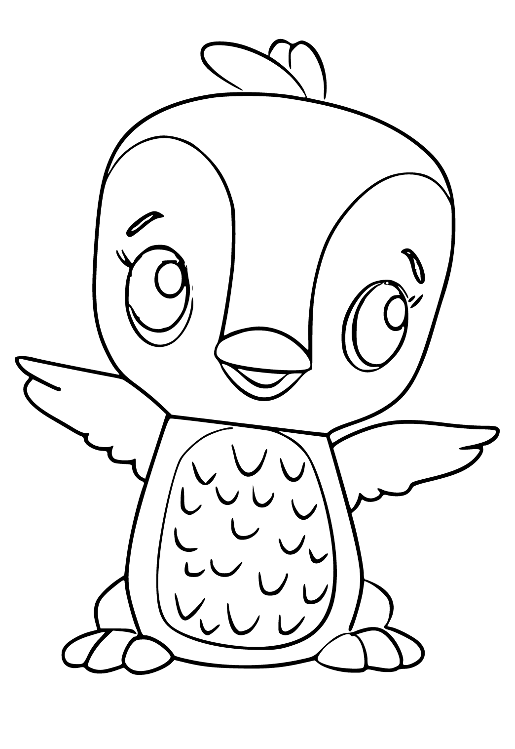 Desenho de Cabeça de pássaro de desenho animado para colorir