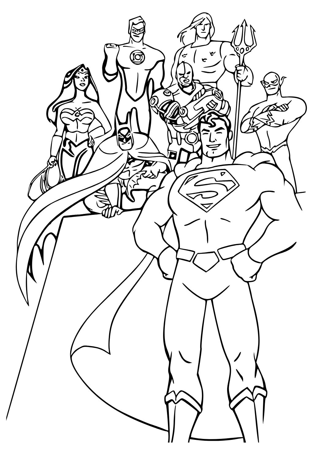 Gratis Printbare Justice League Tegn Tegning til Farvelægning til ...