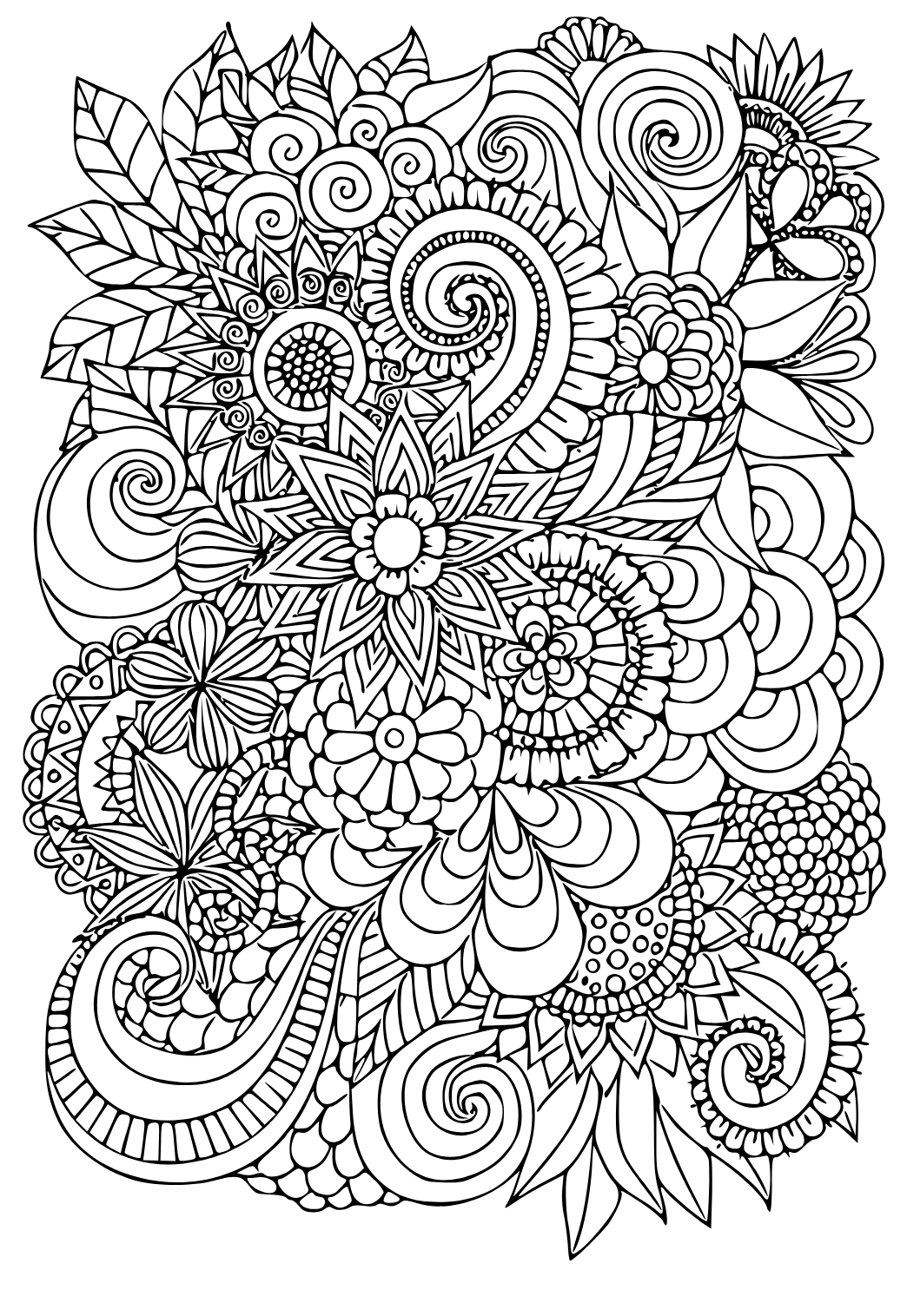 Zentangle Flowers Coloring Book with: Flowers, Trees, Succulents